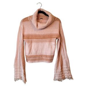 Free People Blush Close To Me Bell Sleeve Sweater Size M